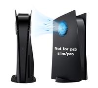 PS5 Faceplates with Cooling Vents,Mcbazel Replacement Face Plate Side Plates for PS5 Disc Edition game console,Cover Plates- Black(Not for PS5 Slim/PS5 Pro)