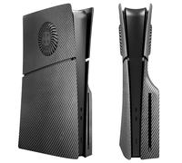 PS5 SLIM Faceplates with Cooling Vents, Replacement Face Plate Side Plates for PS5 Slim Console, Hard Shockproof Side Plates Shell Case Skin for Playstation5 Slim, Black (Optical Drive Version)