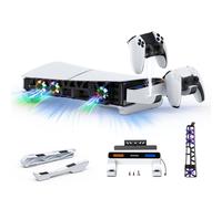PS5 Slim Stand with RGB Cooling - White Slim 1556 WHT