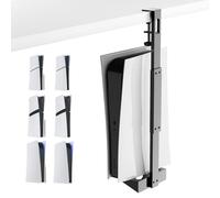 PS5 Vertical Mount Under Desk for PS5/PS5 Slim/PS5 Pro, No-Drill Metal Under Desk Storage kit Compatible with PS5/PS5 Slim Consol- Disc & Digital Editions