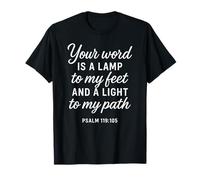 Psalm 119:105 Lamp Feet Light Path Scripture Bible Verse God T-Shirt