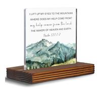 Psalm 121:1-2 Bible Verse Plaque My Help Comes From The Lord Clear Desk Decorative Sign, Scripture Home Nursery Church Office Decor Spiritual Christian Gifts for Women Family Friend EDC90