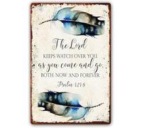 Psalm 121:8 Bible Verse Wall Art Scripture Decor The Lord Keeps Watch Over You As Come And Go, Both Now Forever Paintings 8"x12"