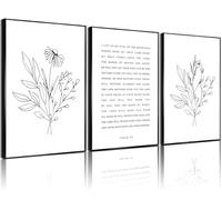 Psalm 121 Christian Wall Art, 3 Piece Unframed Botanical Prints, 12x16