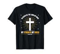 Psalm 144:1 Blessed Lord Rock Strength Shield Faith T-Shirt
