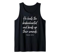 Psalm 147:3 He Heals the Brokenhearted Bible Verse Scripture Tank Top