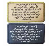 Psalm 23:4 Jesus Bible Patches, 2Pcs Bible Verse Walk Through The Valley of The Shadow of Death Embroidery Morale Patches Set for Caps Bags Backpacks Tactical Vest