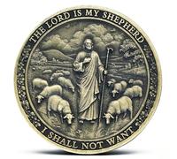 Psalm 23:4 Religious Challenge Coin - The Lord is My Shepherd Biblical Coins with Inspirational Scripture