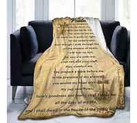 Psalm 23 Blanket Christian Gifts (80x60inch)- Religious Throw Blanket Soft Lightweight Cozy Plush Warm Blankets for Women Men