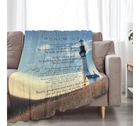 Psalm 23 Blanket Christian Lighthouse Gifts Religious Bible Verse Scripture Throw Blanket Comfy Plush Flannel Fleece Warm Soft Fluffy Fuzzy Blanket for Prayer Women Teens for Bed Sofa Couch 50"X60"