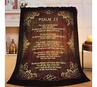 Psalm 23 Blanket Christian Religious Throw Blanket Bible Verse Flannel Stuff Merch Cozy Christ Decor Fleece Plush Fuzzy Warm Soft Lightweight Bedding Gifts for Women Men Girls Couch 50"X40"