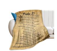 Psalm 23 Blanket Christian Scripture Blanket Psalm 23 Decor Christian Gifts Pictures for Prayer Scripture Bible Verses Throw Blanket for Couch Sofa Bed Soft Warm Flannel Fleece for Adults 40"x50"