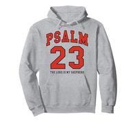 Psalm 23 | Bold Sporty Scripture Design in Red Pullover Hoodie