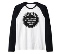 Psalm 23 Christian Bible Scripture Faith Religious Gift Raglan Baseball Tee