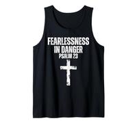 Psalm 23 Christian Bible Shepherd Fearlessness in Danger Tank Top