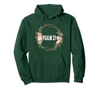 Psalm 23 God Jesus Religious Christian Lord is my shepherd Pullover Hoodie, Adult Unisex, Dark Green, X-Large