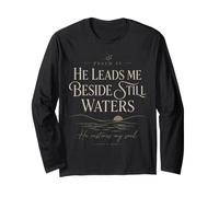 Psalm 23 He Leads Me Beside Still Waters Scripture Long Sleeve T-Shirt