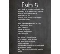 Psalm 23 Poster - Bible Quote Decor - Chalkboard Black (24 x 36)