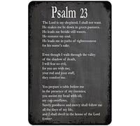 Psalm 23 Poster Bible Quote Psalm Quote Christian Wall Art Vintage Tin Sign Decor for Living Room Bedroom Bathroom Kitchen Metal Plaque 8 Inch X 12 Inch