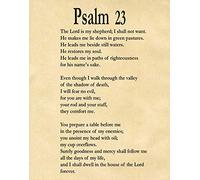 Psalm 23 Psalm 23 Print Psalm 23 Poster Bible Poster bible Print Bible Decor Bible Quote Psalm Quote Book of Psalms Bible Wall Art Christian (11 x 14, Parchment)