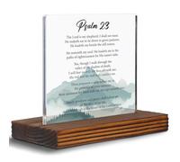 Psalm 23 The Lord is My Shepherd Bible Verse Clear Desk Decorative Sign, Inspirational Vintage Scripture Home or Office Decor Plaques Christian Gifts for Daughter Sisters Family Friend Christmas EDC81