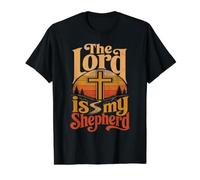 Psalm 23 The Lord is My Shepherd God Jesus Christ Faith Value Graphic T-Shirt, Men, Black, S