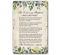 Psalm 23 The Lord is My Shepherd Metal Poster Tin Signs Scripture Wall Art for Bedroom Wall Decorative Pictures for Office Painting Prints Wall Plaque 12x16 Inch