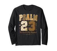 Psalm 23 The Lord is My Shepherd Stitched Vintage Christian Long Sleeve T-Shirt