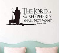 Psalm 23 The Lord is My Shepherd Wall Lettering Mural Vinyl Decal Bible Scripture Wall Art Vinyl Sticker Christianity 90 * 36 Cm