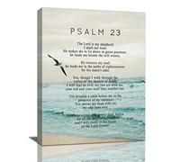 Psalm 23 Wall Art Psalm 23 Canvas Wall Decor Scripture Bible Verse Prints Painting Christian Religous Framed Artwork for Bedroom Living Room Church 12"x16"