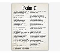 Psalm 27 Print Psalm 27 Bible Poster Bible Decor Bible Wall Art Psalm Wall Art Psalm Decor Psalm Quote Bible Quote Biblical Prints Christian (5 x 7, Ivory)