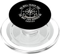 Psalm 32:8 Compass Bible Verse Christian Guidance PopSockets PopGrip for MagSafe