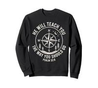 Psalm 32:8 Compass Bible Verse Christian Guidance Sweatshirt