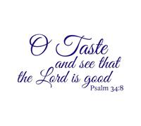 Psalm 34:8 “Christians, Taste and See That The Lord is Good Vinyl Wall Decals 45x82cm Car Body Decoration DarkBlue