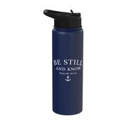 Psalm 46:10 Be Still and Know Bible Verse Anchor Stainless Steel Insulated Water Bottle
