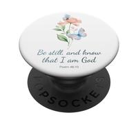 Psalm 46:10 Be Still & Know - Women Girls Butterfly (White) PopSockets Adhesive PopGrip