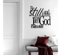Psalm 46:10 Metal Wall Art, Be Still and Know That I Am God Bible Verse Sign, Rustic Christian Scripture Decor for Living Room, Religious Gift for Her Housewarming (28"x28" | 70 x 70cm)
