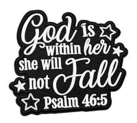 Psalm 46:5 God is Within Her Inspirational Bible Verse Iron-On Patch