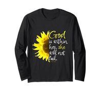 Psalm 46:5 God is Within Her She Will Not Fail Sunflower Long Sleeve T-Shirt