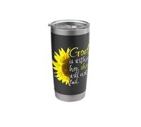 Psalm 46:5 God is Within Her She Will Not Fail Sunflower Stainless Steel Insulated Tumbler