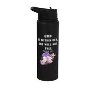 Psalm 46:5 God is Within Her She Will Not Fall Bible Lover Stainless Steel Insulated Water Bottle
