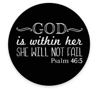 Psalm 46:5 God is Within Her,She Will not Fall- Bible Verse Mouse pad Personalized Design Non-Slip Rubber Round Mouse pad
