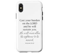 Psalm 55 22 Cast Your Burden On The Lord He Sustains Bible Case for iPhone X/XS