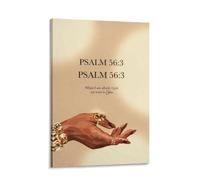 Psalm 56：3 Bible Poster Printable, When I Am Afraid, I Put My Trust in You, Religious Art Christianity Bible Art Wall Decor Frame 20x30inch(50x75cm)