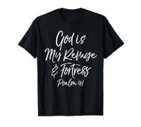Psalm 91 Bible Verse Quote Gift God is My Refuge & Fortress T-Shirt
