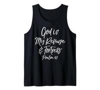 Psalm 91 Bible Verse Quote Gift God is My Refuge & Fortress Tank Top