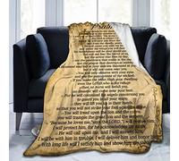 Psalm 91 Blanket Christian Gifts (60x50inch)- Religious Throw Blanket Soft Lightweight Cozy Plush Warm Lion Blankets for Women Men
