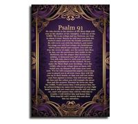 Psalm 91 Faith Verse Poster Scripture Wall-Art Canvas