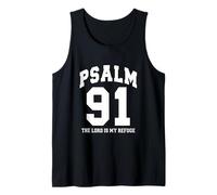 Psalm 91 The Lord is My Refuge - White Black Christian Faith Tank Top