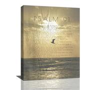 Psalm 91 Wall Art Bible Verse Wall Decor Scriptures Canvas Prints Christian Religious Framed Home Decoration Painting Artwork for Church Bedroom Living Room Office 12"x16"